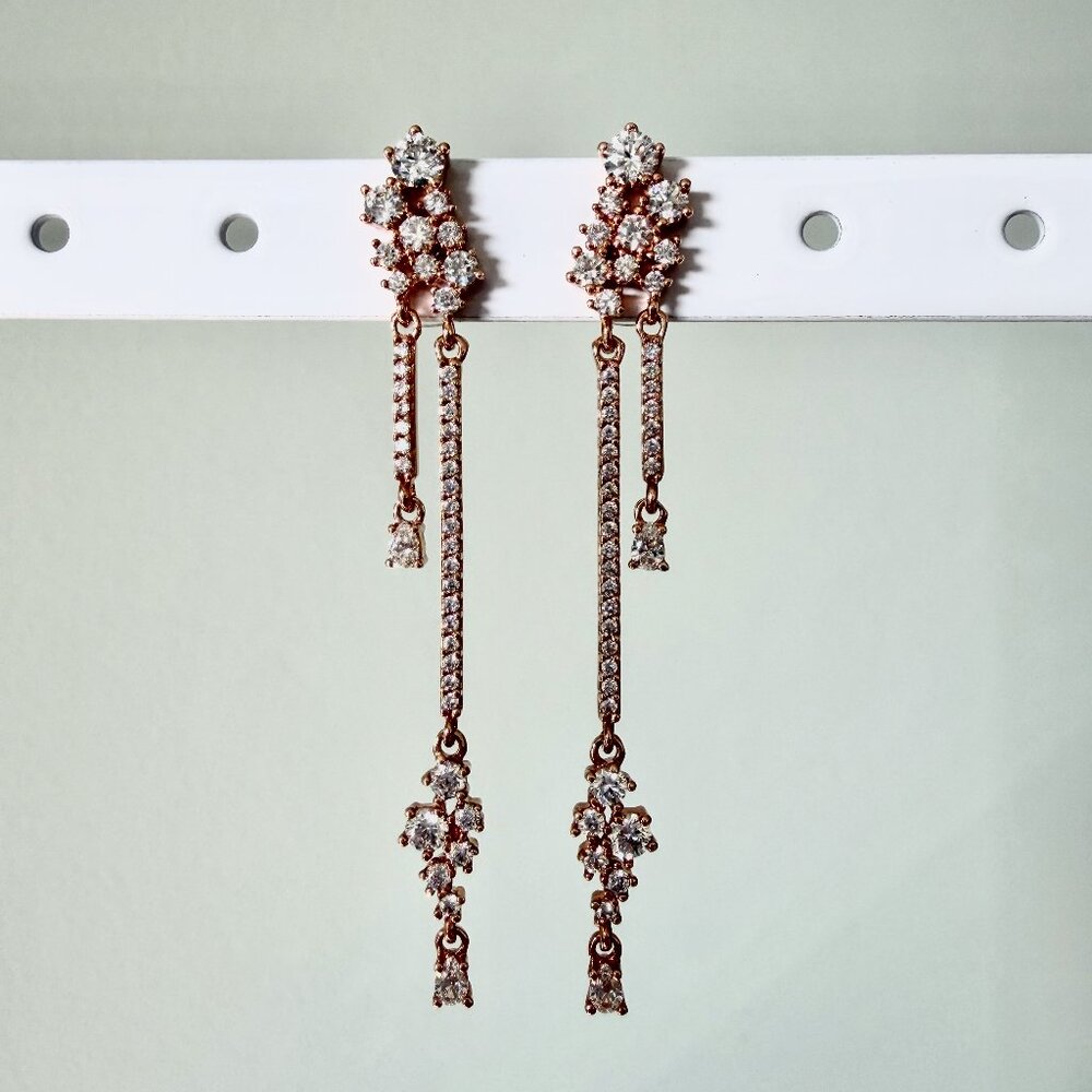 ATELIER SWAROVSKI x Penelope Cruz Moonsun Crystal Chandelier Earrings Rose Gold